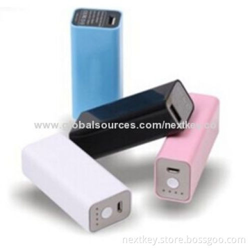 Wholesale Square Shape 2,600mAh Portable Power Bank for iPhone, 5V/1/2A Output